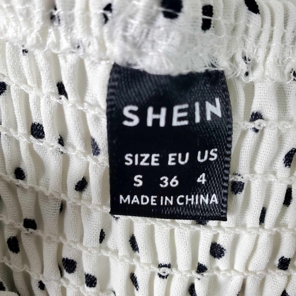 SHEIN Dress Polka Dot White / Black Sz S - Picture 9 of 11